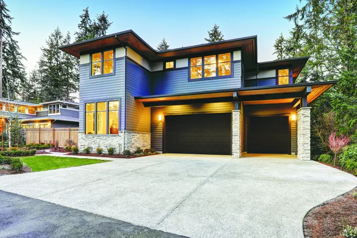 Encore garage door shown on a home