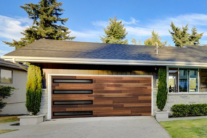 AP200N garage door shown on a home