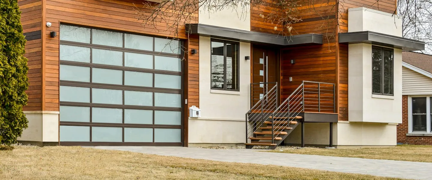 Classic Safe 7200 garage door shown on a home