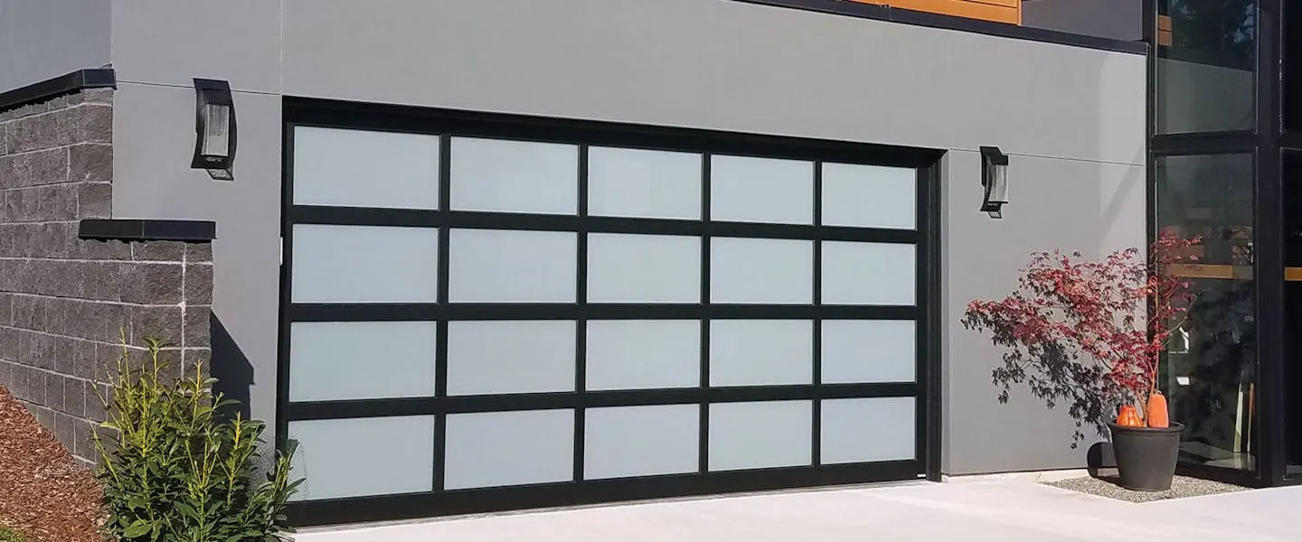 Modern Classic 7500 garage door shown on a home