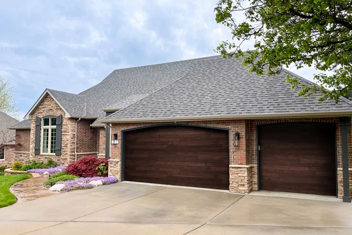 AP138 garage door shown on a home
